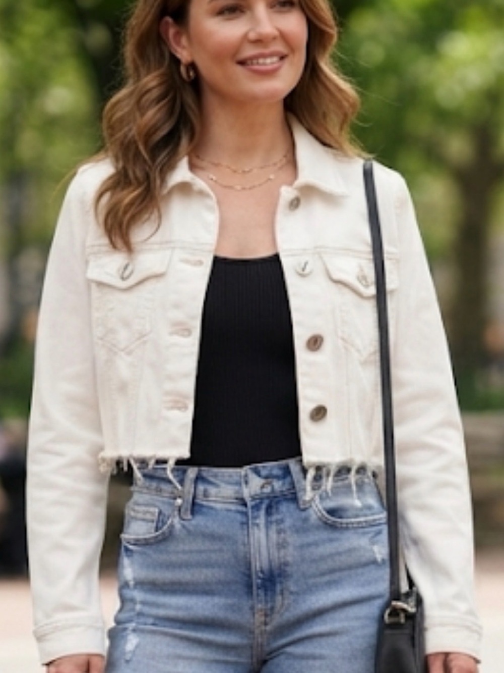 Y2K Vigoss Cream Cropped Denim Jacket